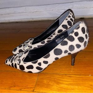 Jill Stuart cow print sequin heels shoes
